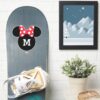 Minnie Mouse Head Silhouette With Monogram Sticker