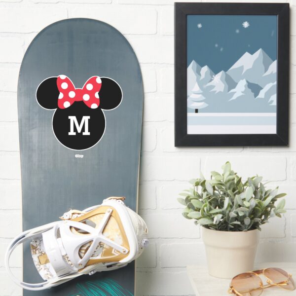 Minnie Mouse Head Silhouette With Monogram Sticker