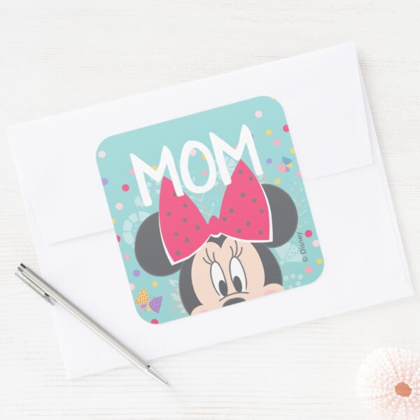 Minnie_Mouse_Peeking_-_Happy_Mother's_Day_Square_Sticker_3 Minnie Mouse Peeking Happy Mothers Day Square Sticker