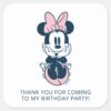 Minnie_Mouse_Pink_&_Blue_1st_Birthday___Thank_You_Square_Sticker_1 Minnie Mouse Pink Blue 1st Birthday Thank You Square Sticker