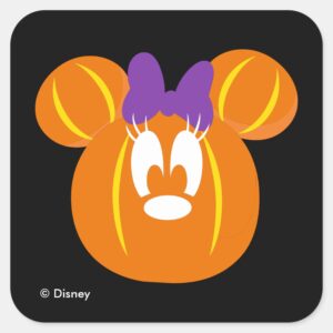 Minnie Mouse Pumpkin Square Sticker