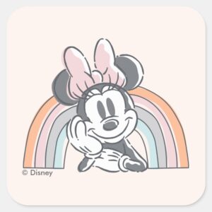Minnie Mouse Rainbow Square Sticker