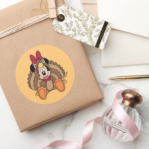 Minnie_Mouse_Thanksgiving_Turkey_Classic_Round_Sticker_5 Minnie Mouse Thanksgiving Turkey Classic Round Sticker