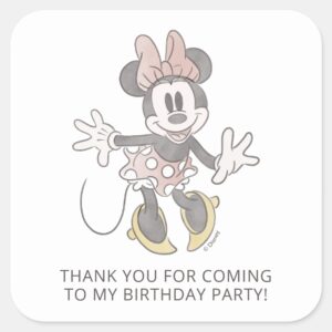 Minnie_Mouse_Watercolor_Birthday___Thank_You_Square_Sticker_1 Minnie Mouse Watercolor Birthday Thank You Square Sticker