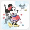 Minnie Mouse Watercolor Paris Birthday Thank You Square Sticker