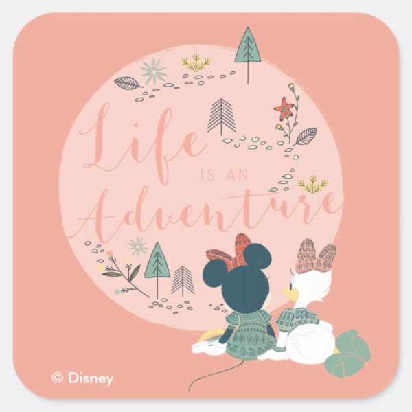 Minnie_Mouse_&_Daisy_Duck___Life_is_an_Adventure_Square_Sticker_1 Minnie Mouse Daisy Duck Life Is An Adventure Square Sticker