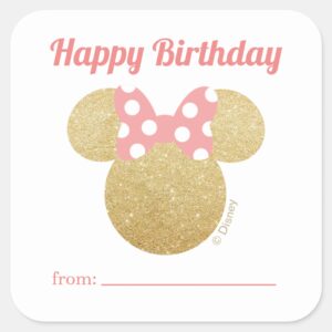Minnie Mouse A Gift From Birthday Square Sticker