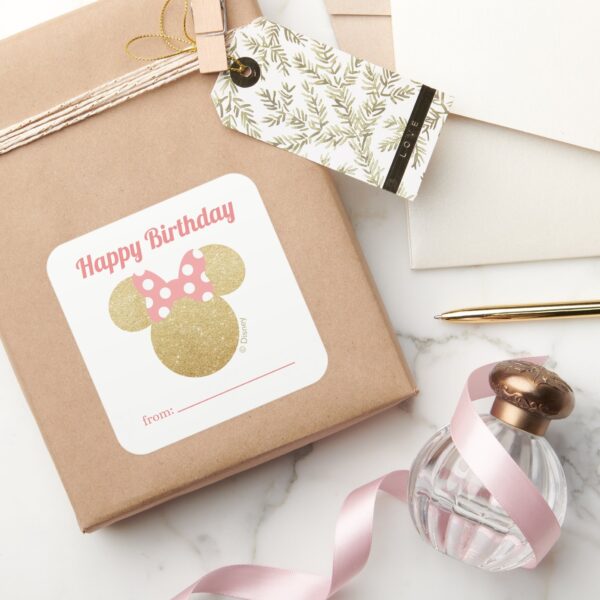 Minnie_Mouse___A_Gift_From_-_Birthday_Square_Sticker_6 Minnie Mouse A Gift From Birthday Square Sticker