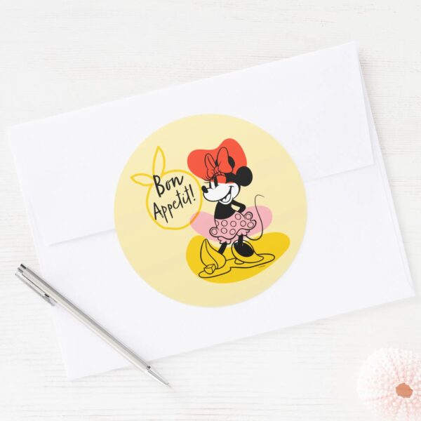 Minnie_Mouse___Bon_Appetit!_Classic_Round_Sticker_3 Minnie Mouse Bon Appetit Classic Round Sticker
