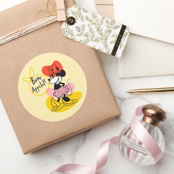 Minnie_Mouse___Bon_Appetit!_Classic_Round_Sticker_5 Minnie Mouse Bon Appetit Classic Round Sticker