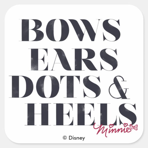 Minnie_Mouse___Bows_Ears_Dots_&_Heels_Square_Sticker_1 Minnie Mouse Bows Ears Dots Heels Square Sticker