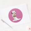 Minnie_Mouse___Bride_at_Wedding_Classic_Round_Sticker_3 Minnie Mouse Bride At Wedding Classic Round Sticker