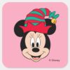 Minnie_Mouse___Christmas_Elf_Hat_Square_Sticker_1 Minnie Mouse Christmas Elf Hat Square Sticker