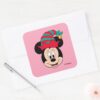 Minnie_Mouse___Christmas_Elf_Hat_Square_Sticker_3 Minnie Mouse Christmas Elf Hat Square Sticker
