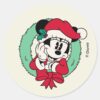 Minnie_Mouse___Cute_Holiday_Wreath_Classic_Round_Sticker_1 Minnie Mouse Cute Holiday Wreath Classic Round Sticker