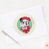 Minnie_Mouse___Cute_Holiday_Wreath_Classic_Round_Sticker_3 Minnie Mouse Cute Holiday Wreath Classic Round Sticker