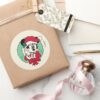 Minnie_Mouse___Cute_Holiday_Wreath_Classic_Round_Sticker_5 Minnie Mouse Cute Holiday Wreath Classic Round Sticker