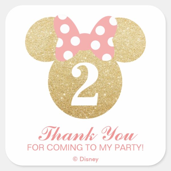 Minnie_Mouse___Gold_&_Pink_-_Thank_You_Square_Sticker_3 Minnie Mouse Gold Pink Thank You Square Sticker