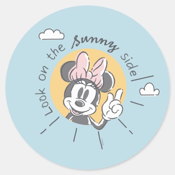 Minnie_Mouse___Look_on_the_Sunny_Side_Classic_Round_Sticker_1 Minnie Mouse Look On The Sunny Side Classic Round Sticker