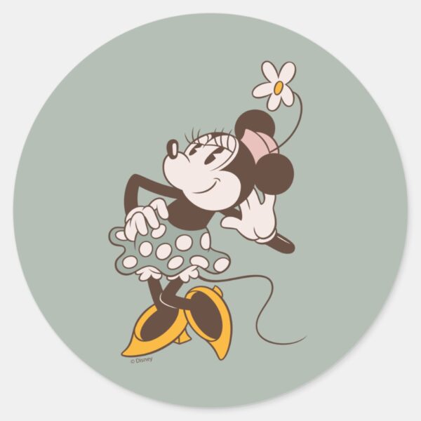 Minnie_Mouse___Minnie_Strikes_a_Pose_Classic_Round_Sticker_1 Minnie Mouse Minnie Strikes A Pose Classic Round Sticker