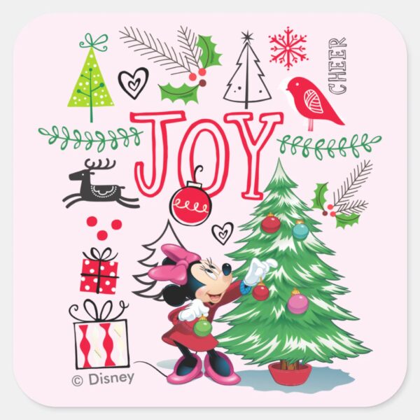 Minnie_Mouse___Minnie's_Christmas_Joy_Square_Sticker_1 Minnie Mouse Minnies Christmas Joy Square Sticker