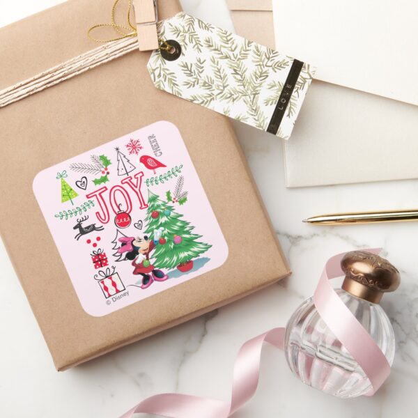 Minnie_Mouse___Minnie's_Christmas_Joy_Square_Sticker_5 Minnie Mouse Minnies Christmas Joy Square Sticker