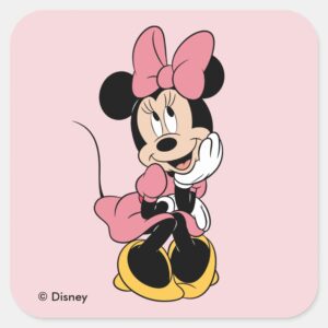 Minnie_Mouse___Posing_in_Pink_Square_Sticker_1 Minnie Mouse Posing In Pink Square Sticker