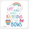 Minnie_Mouse___Rainbows_and_Bows_Square_Sticker_1 Minnie Mouse Rainbows And Bows Square Sticker