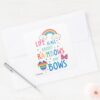 Minnie_Mouse___Rainbows_and_Bows_Square_Sticker_3 Minnie Mouse Rainbows And Bows Square Sticker