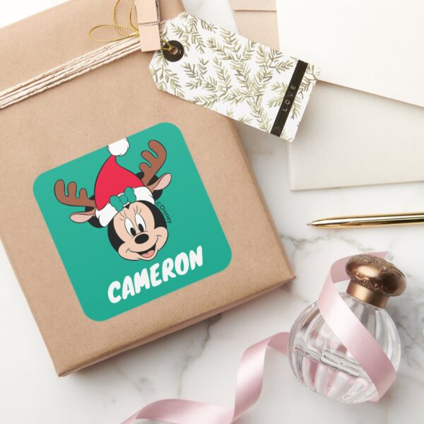 Minnie_Mouse___Reindeer_Antlers___Add_Your_Name_Square_Sticker_5 Minnie Mouse Reindeer Antlers Add Your Name Square Sticker