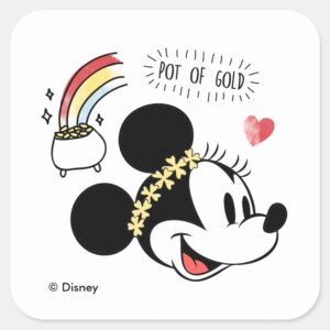 Minnie Mouse St. Patricks Day Pot Of Gold Square Sticker
