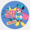 Minnie_Mouse___Super_Hero_in_Training_Classic_Round_Sticker_1 Minnie Mouse Super Hero In Training Classic Round Sticker