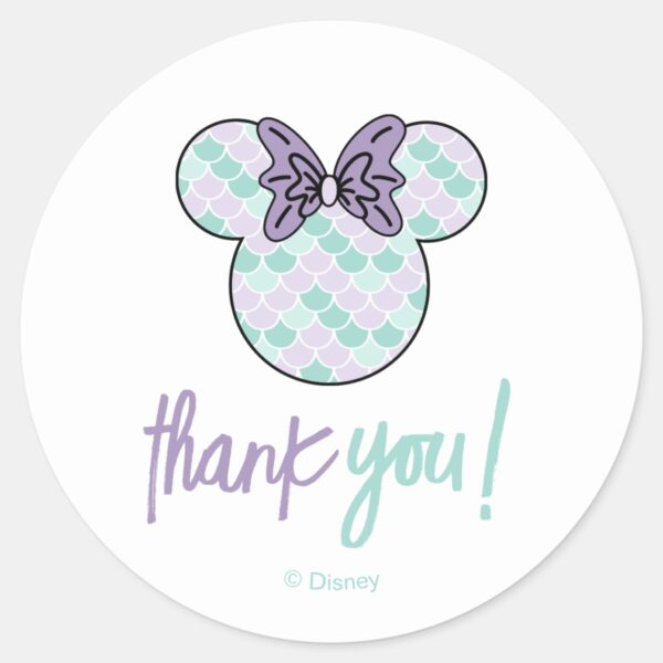 Minnie_Mouse___Teal_&_Purple_Mermaid_Birthday_Classic_Round_Sticker_2 Minnie Mouse Teal Purple Mermaid Birthday Classic Round Sticker