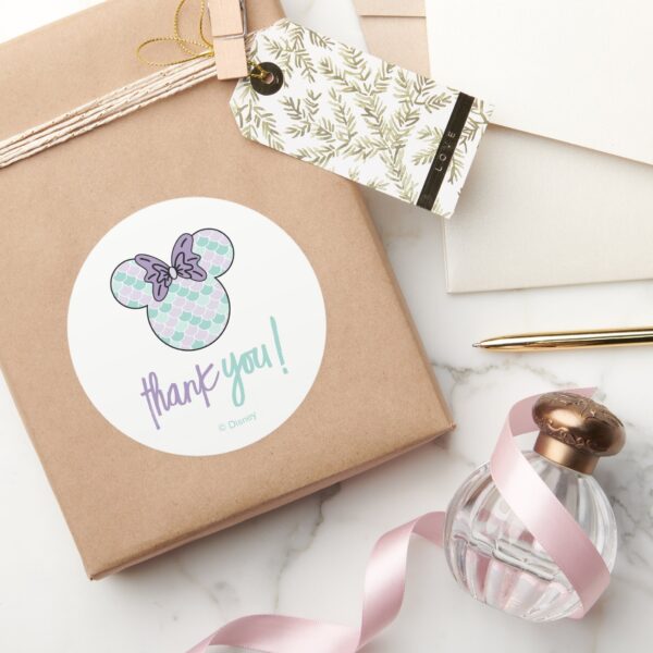 Minnie_Mouse___Teal_&_Purple_Mermaid_Birthday_Classic_Round_Sticker_6 Minnie Mouse Teal Purple Mermaid Birthday Classic Round Sticker