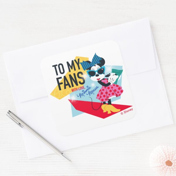 Minnie_Mouse___To_My_Fans_With_Love_Square_Sticker_3 Minnie Mouse To My Fans With Love Square Sticker