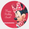 Minnie_Red_and_White_Birthday_Classic_Round_Sticker_1 Minnie Red And White Birthday Classic Round Sticker