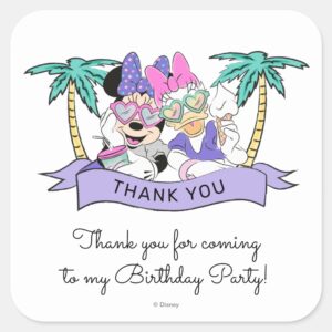 Minnie_&_Daisy___Ice_Cream_Birthday_Thank_You_Square_Sticker_1 Minnie Daisy Ice Cream Birthday Thank You Square Sticker