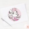 Minnie Elegant Pose Watercolor Classic Round Sticker