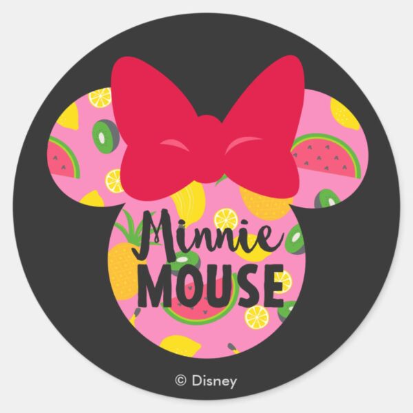 Minnie___Minnie_Tropical_Logo_Classic_Round_Sticker_1 Minnie Minnie Tropical Logo Classic Round Sticker