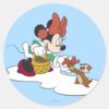 Minnie_with_a_Chipmunk_Classic_Round_Sticker_1 Minnie With A Chipmunk Classic Round Sticker