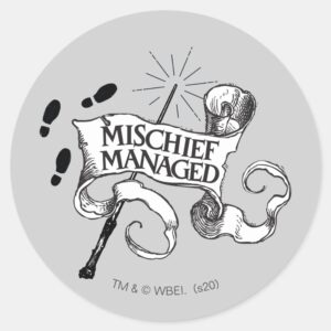 Mischief Managed Classic Round Sticker