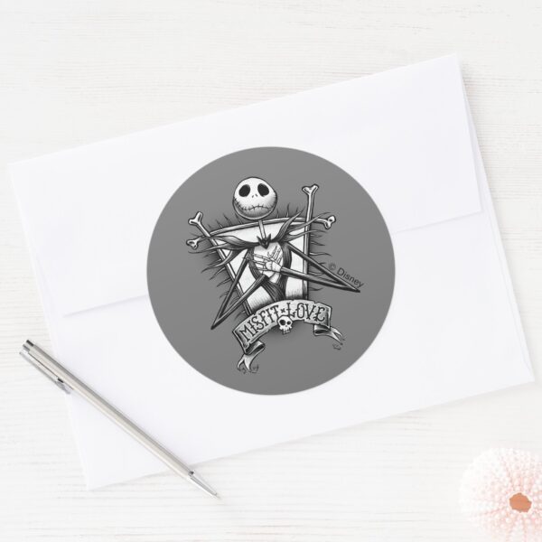 Misfit_Love___Jack_Skellington_Classic_Round_Sticker_3 Misfit Love Jack Skellington Classic Round Sticker