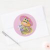 Miss_Piggy_Holding_Puppy_Classic_Round_Sticker_3 Miss Piggy Holding Puppy Classic Round Sticker