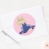 Miss_Piggy_in_Purple_Dress_Classic_Round_Sticker_3 Miss Piggy In Purple Dress Classic Round Sticker