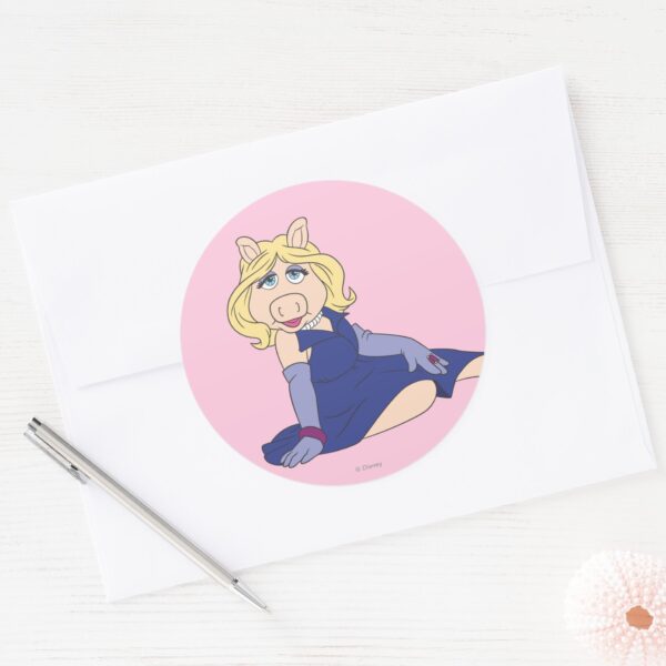 Miss_Piggy_in_Purple_Dress_Classic_Round_Sticker_3 Miss Piggy In Purple Dress Classic Round Sticker