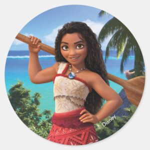 Moana Born To Voyage Classic Round Sticker