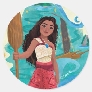 Moana Sailing Spirit Classic Round Sticker