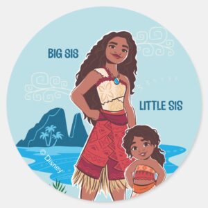 Moana_&_Simea__Big_Sis_Little_Sis_Classic_Round_Sticker_1 Moana Simea Big Sis Little Sis Classic Round Sticker