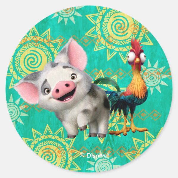 Moana___First_Mate_&_Top_Rooster_Classic_Round_Sticker_1 Moana First Mate Top Rooster Classic Round Sticker