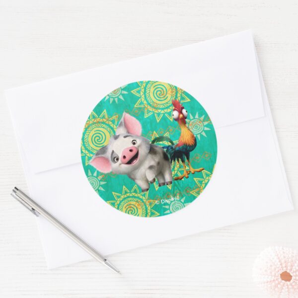 Moana___First_Mate_&_Top_Rooster_Classic_Round_Sticker_3 Moana First Mate Top Rooster Classic Round Sticker